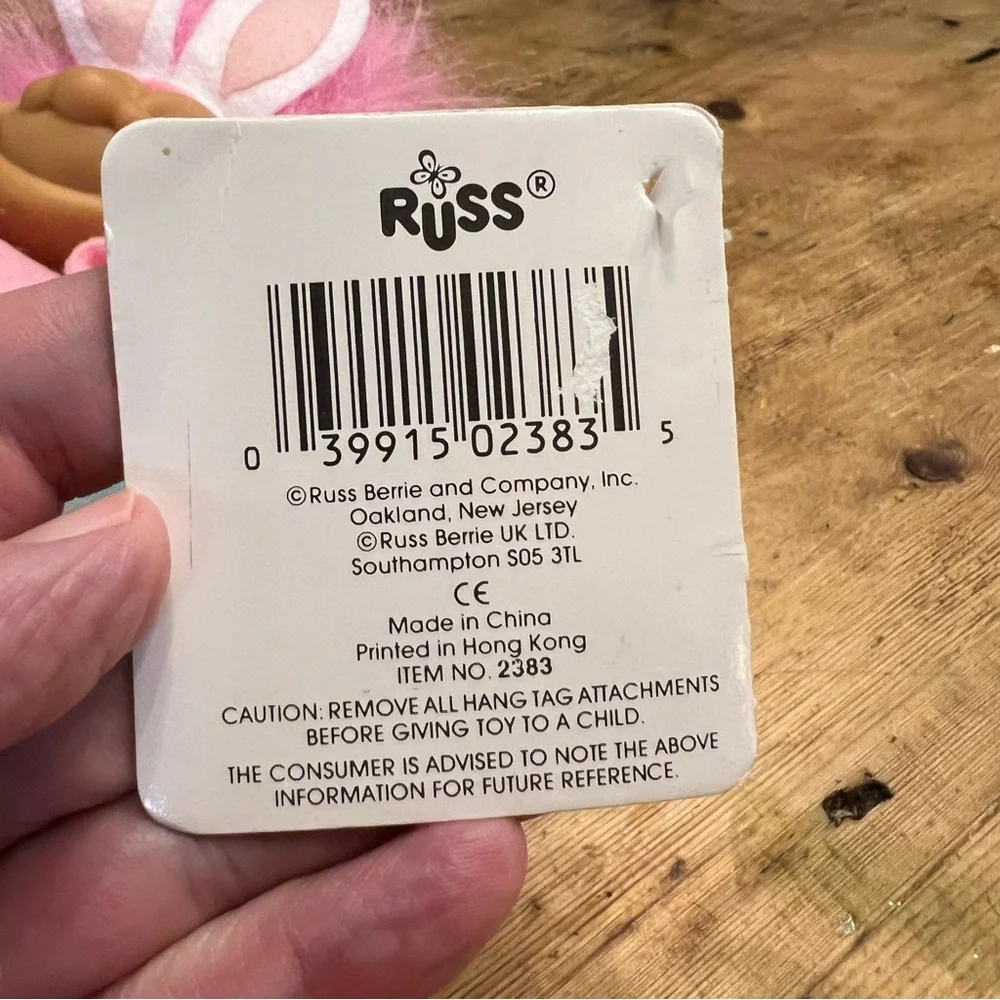 Russ Luv-Pet Pink Troll Doll with Bunny Ears 6” with Tags